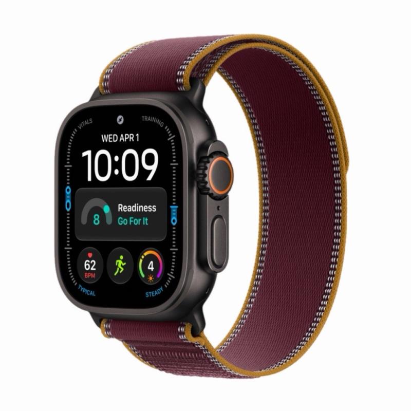 Apple Watch Ultra 4 49 мм GPS + Cellular, Black Titanium, Trail бордовый – 49 / Black Titanium / Trail Loop / Burgundy / M/L