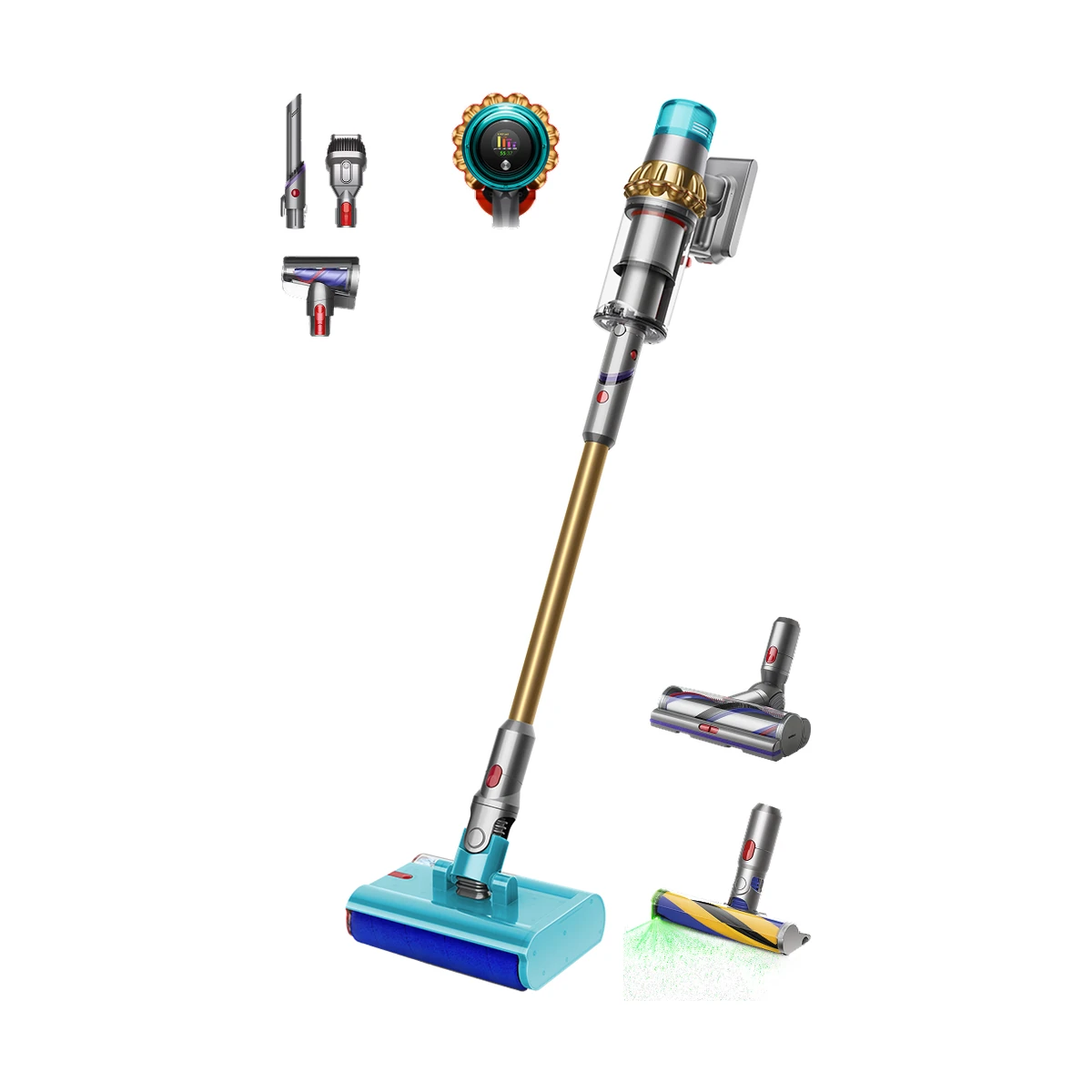 Беспроводной пылесос Dyson V15 Detect – Detect Absolute Submarine / Yellow & Nickel